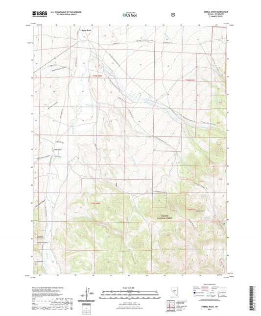 Corral Wash Nevada US Topo Map Image