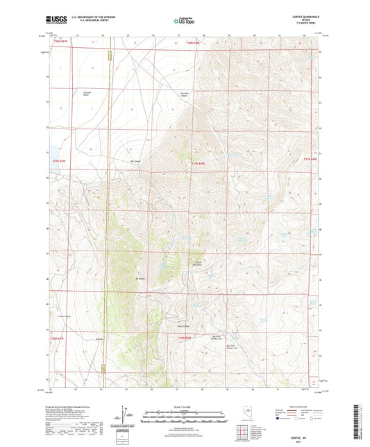 Cortez Nevada US Topo Map Image
