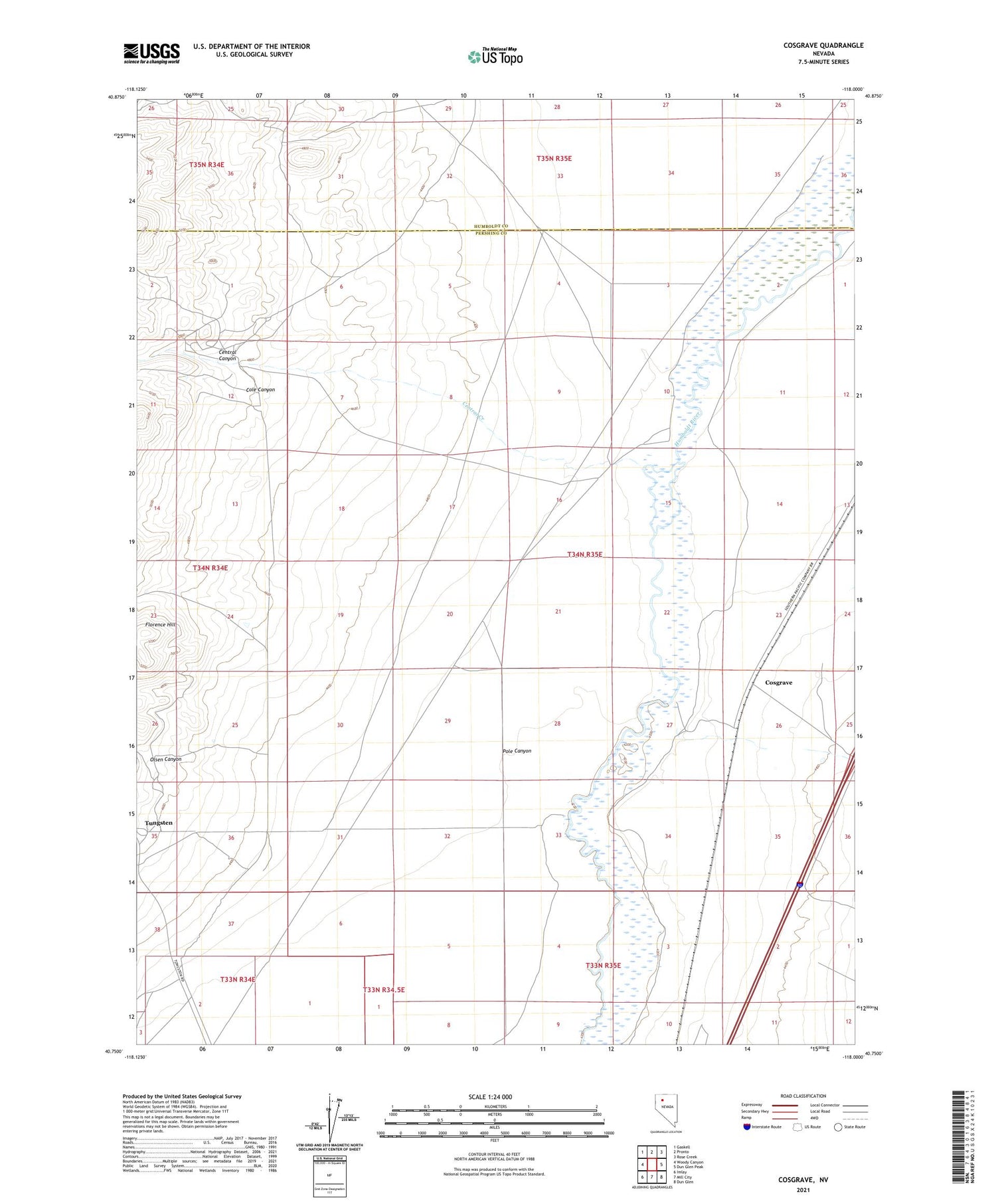 Cosgrave Nevada US Topo Map Image