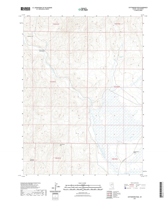 Cottonwood Peak Nevada US Topo Map Image
