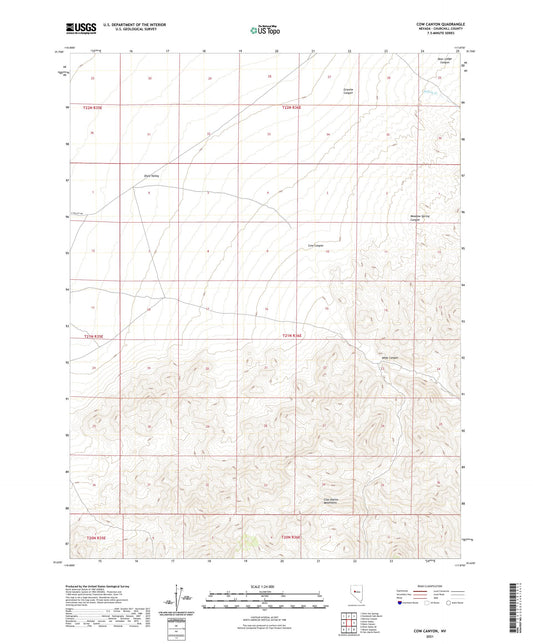 Cow Canyon Nevada US Topo Map Image