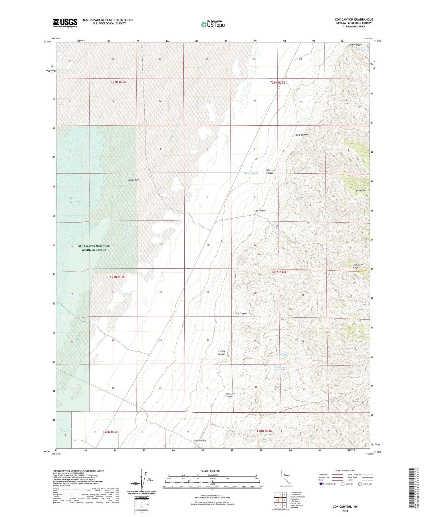 Cox Canyon Nevada US Topo Map Image