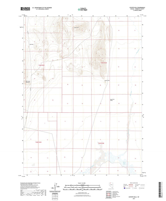 Coyote Hills Nevada US Topo Map Image