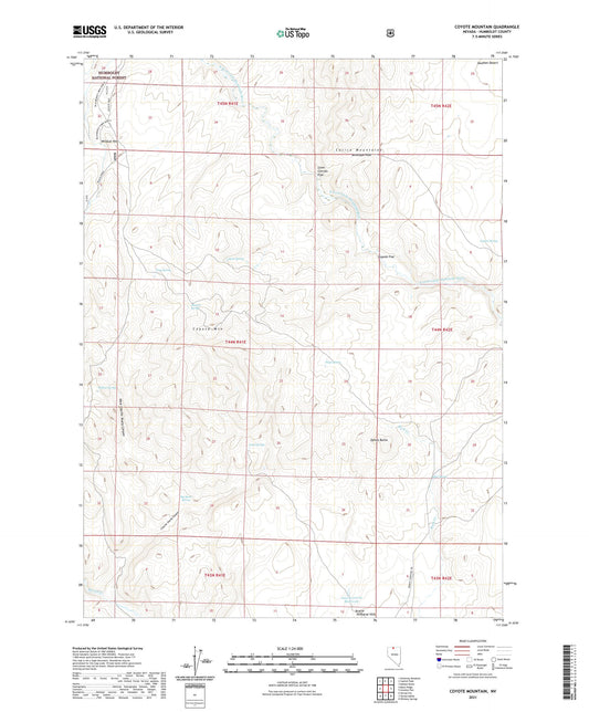 Coyote Mountain Nevada US Topo Map Image