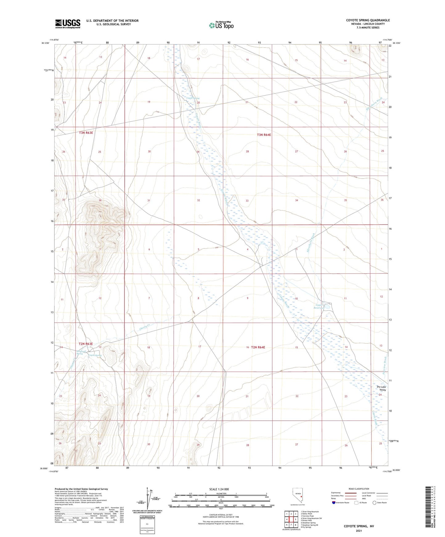 Coyote Spring Nevada US Topo Map Image