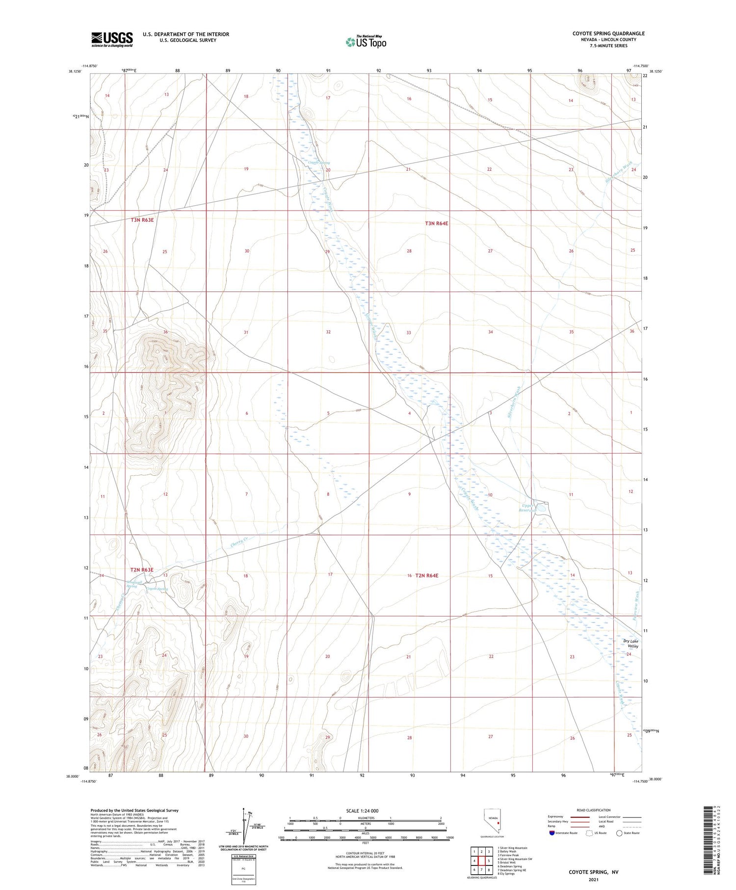 Coyote Spring Nevada US Topo Map Image
