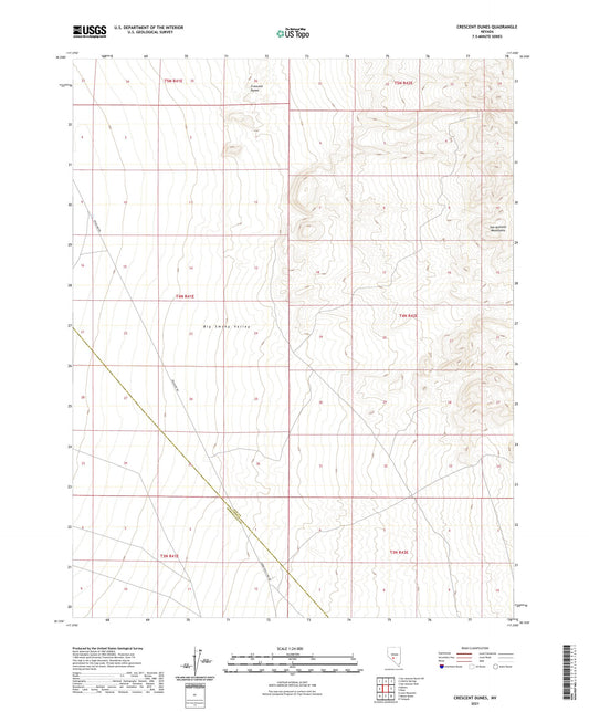 Crescent Dunes Nevada US Topo Map Image