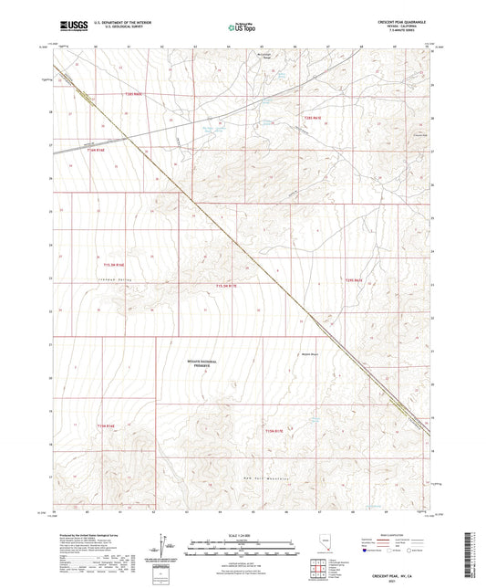 Crescent Peak Nevada US Topo Map Image