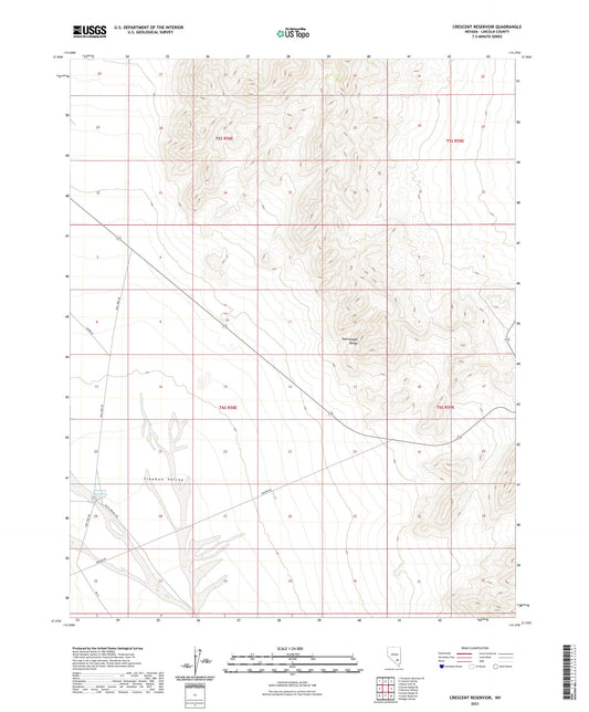 Crescent Reservoir Nevada US Topo Map Image