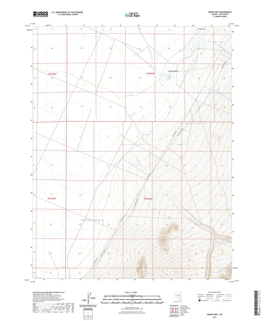 Crows Nest Nevada US Topo Map Image
