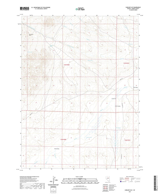Curlow Flat Nevada US Topo Map Image