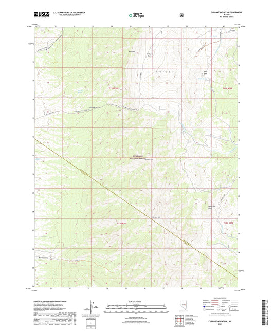 Currant Mountain Nevada US Topo Map Image