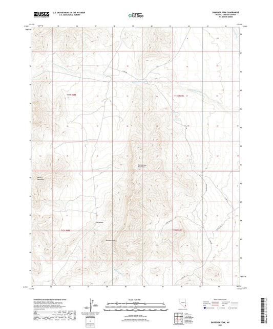 Davidson Peak Nevada US Topo Map Image