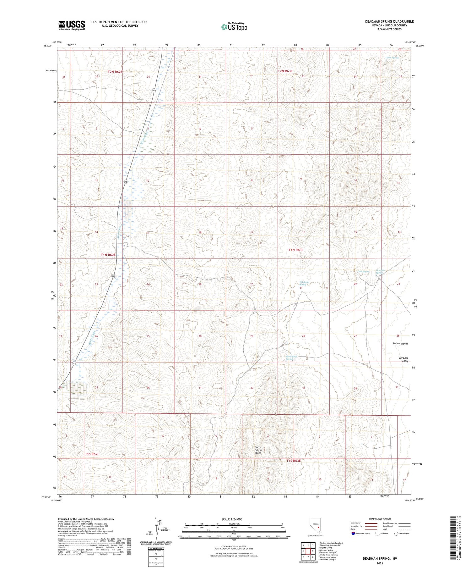 Deadman Spring Nevada US Topo Map Image