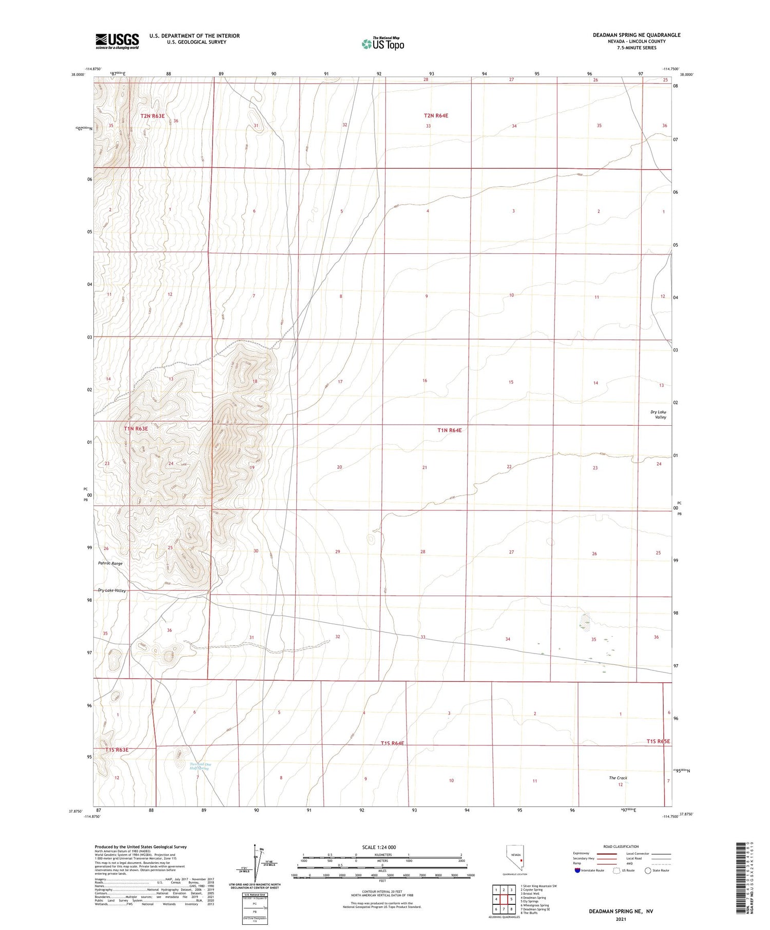 Deadman Spring NE Nevada US Topo Map Image