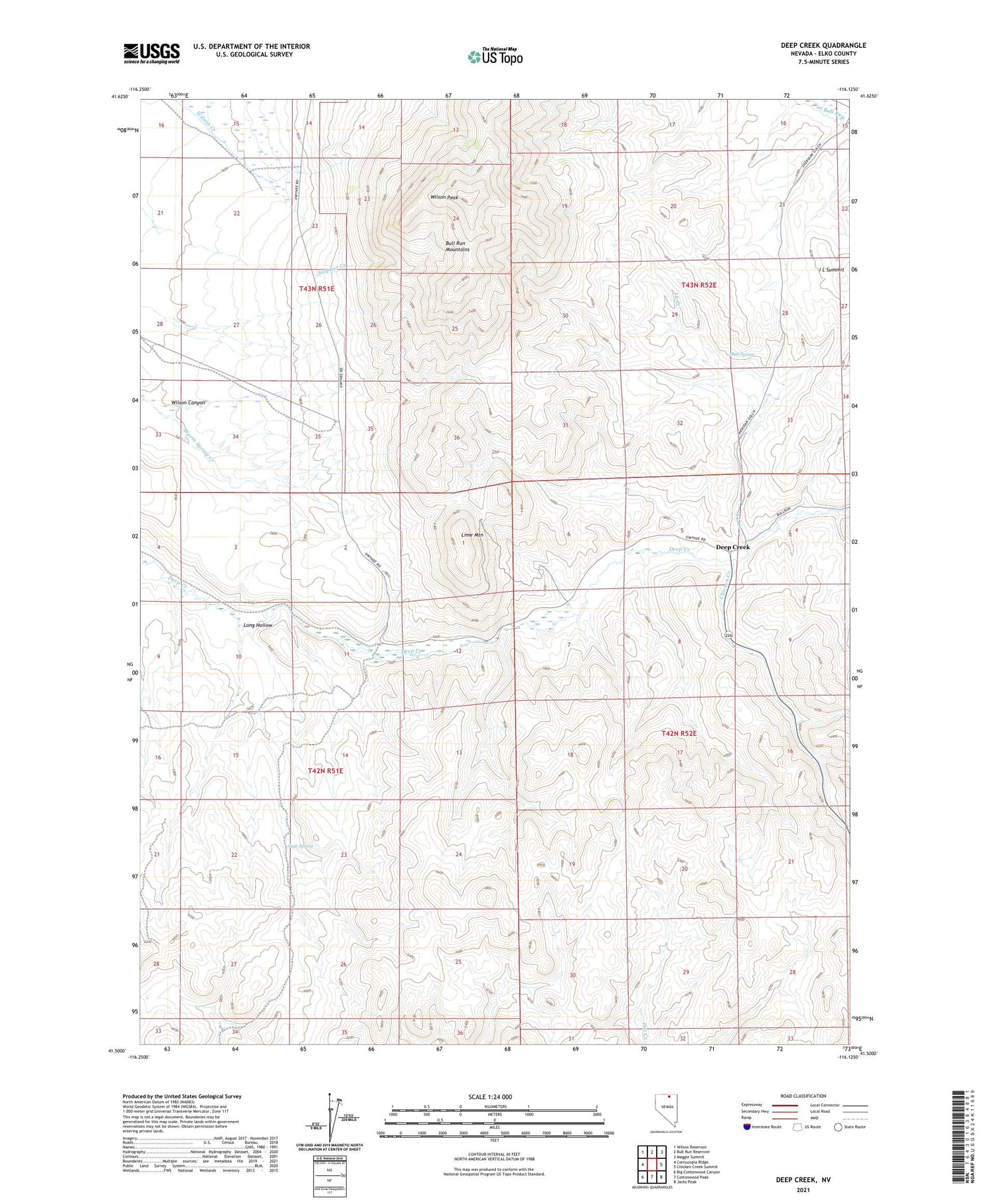 Deep Creek Nevada US Topo Map Image