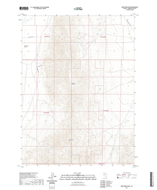 Deer Creek Peak Nevada US Topo Map Image