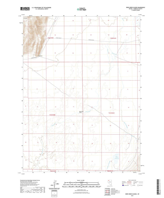 Deer Creek Slough Nevada US Topo Map Image