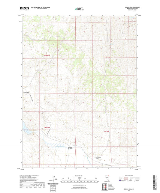 Delano Peak Nevada US Topo Map Image