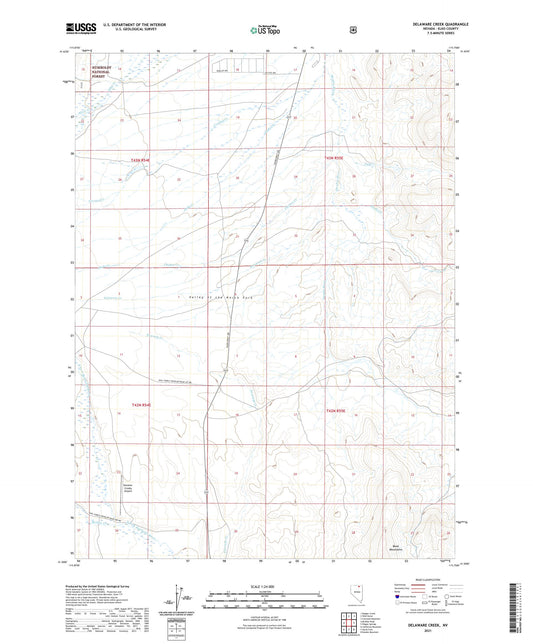 Delaware Creek Nevada US Topo Map Image