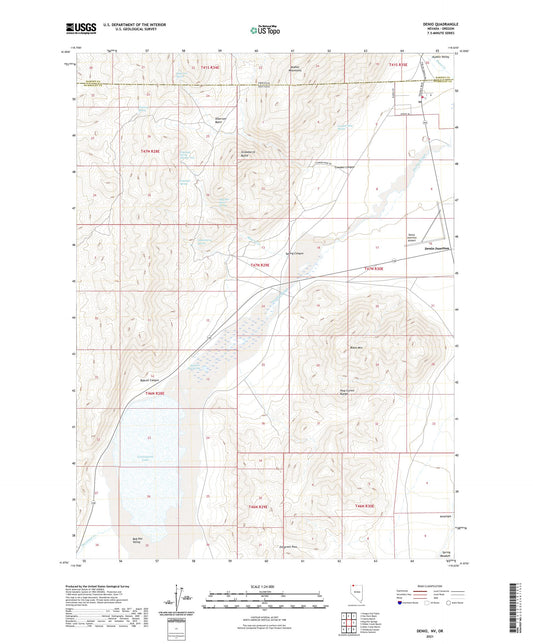 Denio Nevada US Topo Map Image