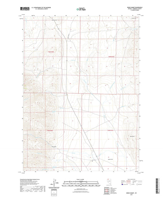 Denio Summit Nevada US Topo Map Image