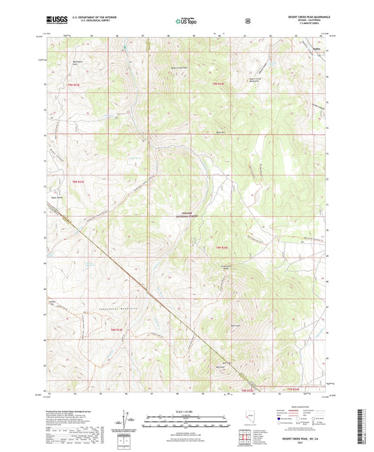 Desert Creek Peak Nevada US Topo Map Image