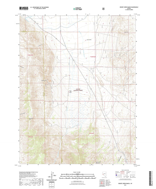 Desert Creek Ranch Nevada US Topo Map Image