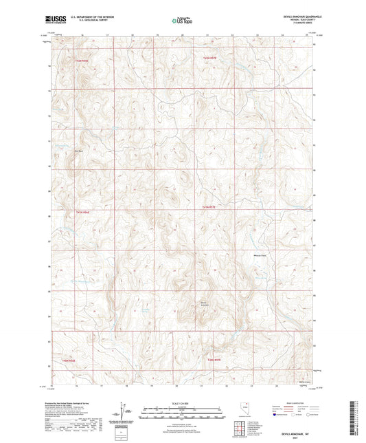 Devils Armchair Nevada US Topo Map Image