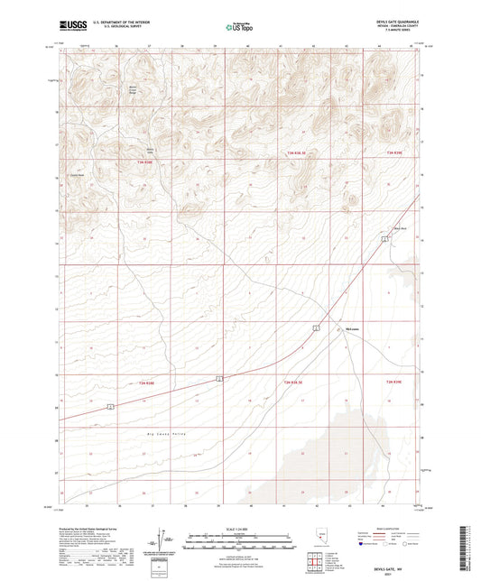 Devils Gate Nevada US Topo Map Image