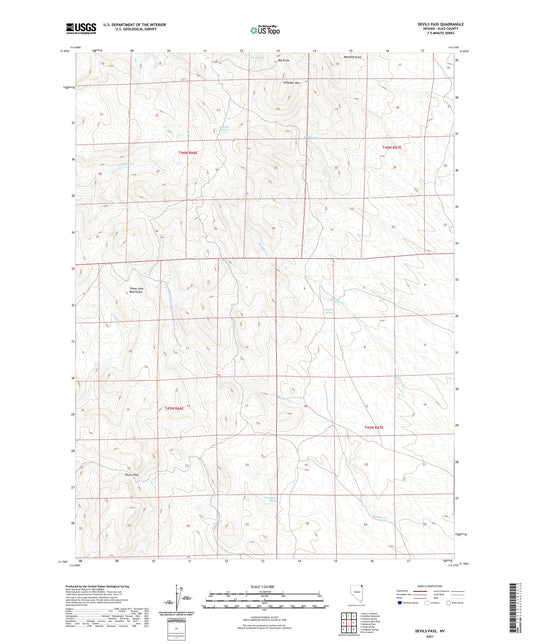Devils Pass Nevada US Topo Map Image