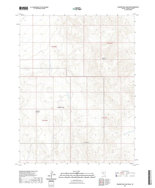 Diamond Field Jack Wash Nevada US Topo Map Image