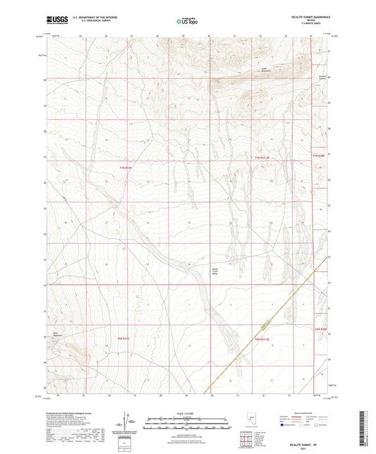 Dicalite Summit Nevada US Topo Map Image