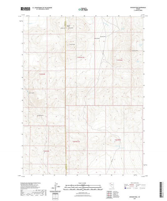 Division Peak Nevada US Topo Map Image