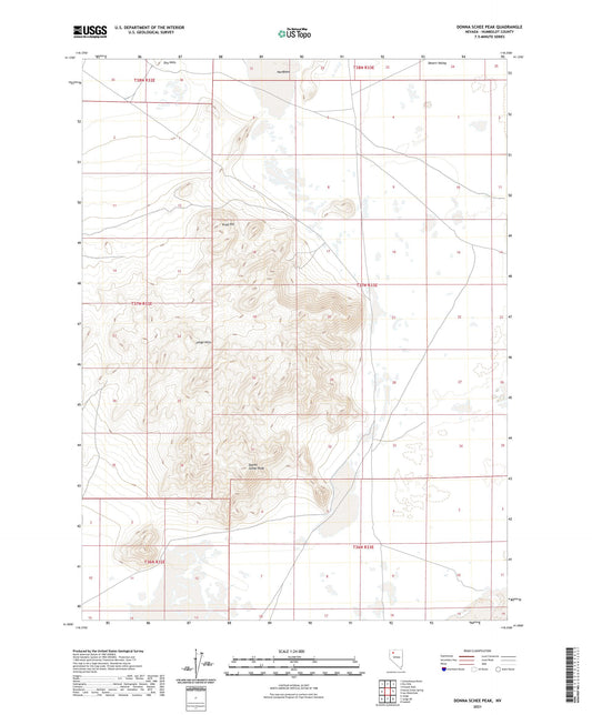 Donna Schee Peak Nevada US Topo Map Image