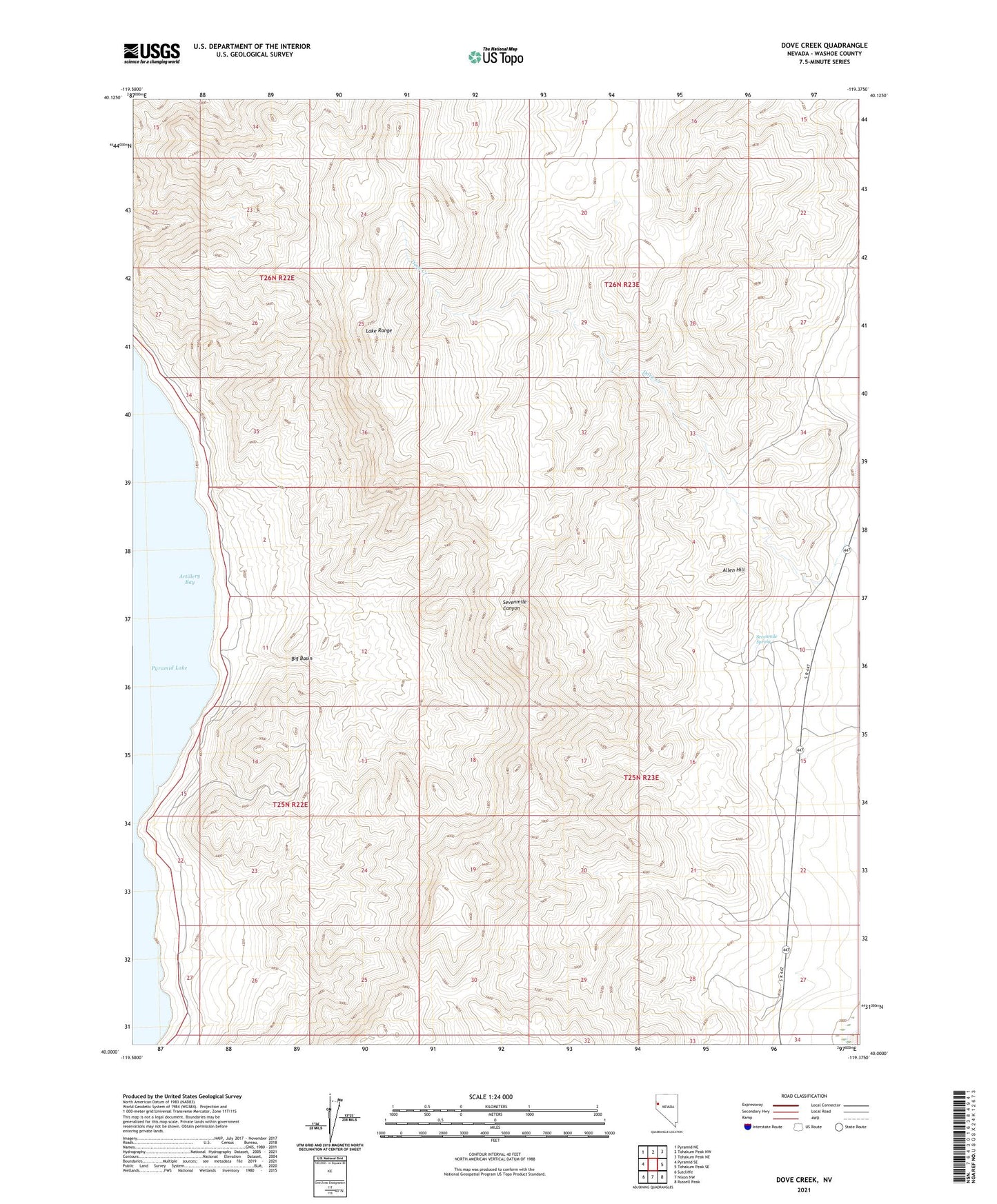 Dove Creek Nevada US Topo Map Image
