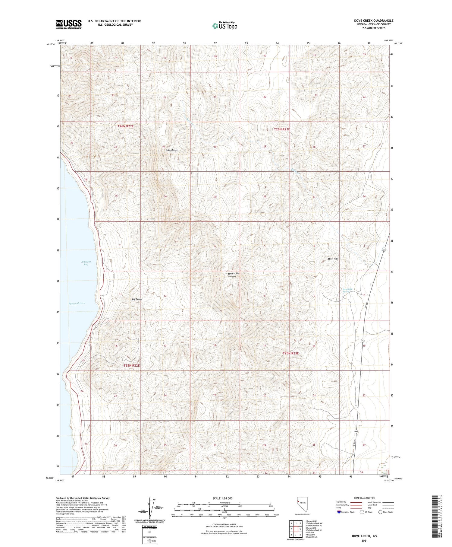 Dove Creek Nevada US Topo Map Image