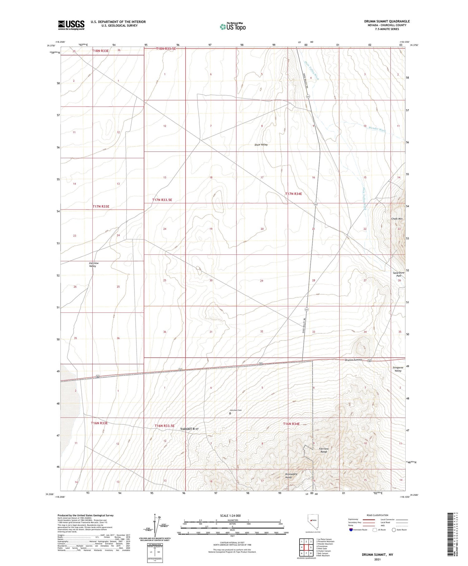 Drumm Summit Nevada US Topo Map Image