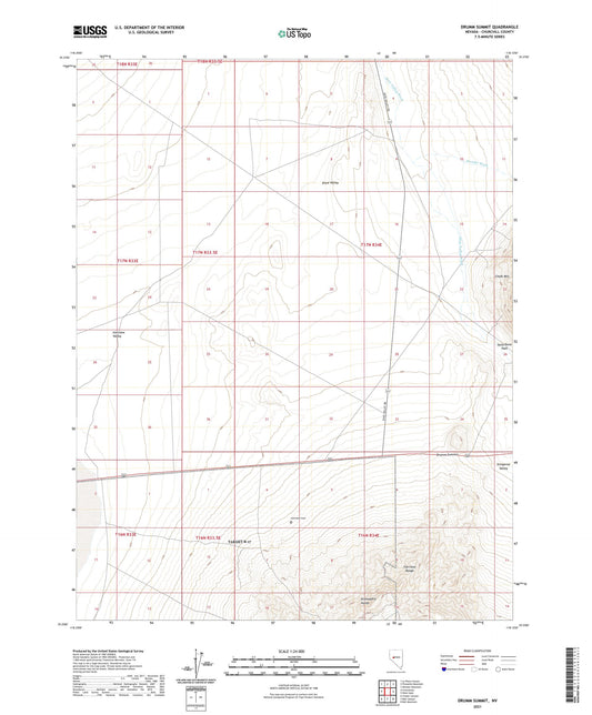 Drumm Summit Nevada US Topo Map Image