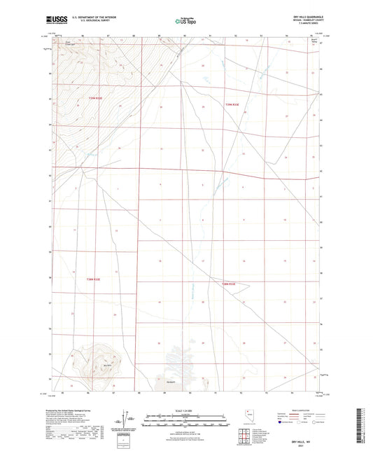 Dry Hills Nevada US Topo Map Image