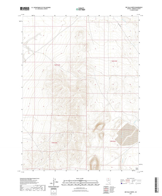 Dry Hills North Nevada US Topo Map Image