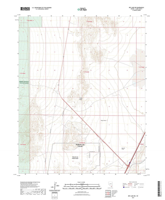 Dry Lake NW Nevada US Topo Map Image