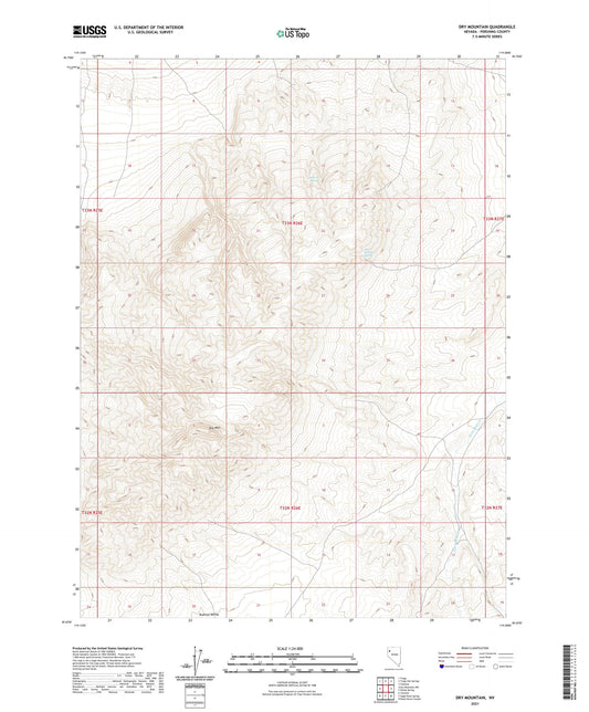 Dry Mountain Nevada US Topo Map Image