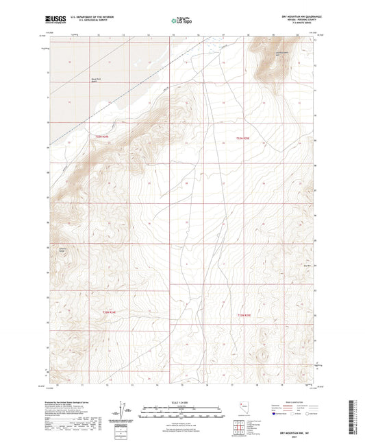 Dry Mountain NW Nevada US Topo Map Image