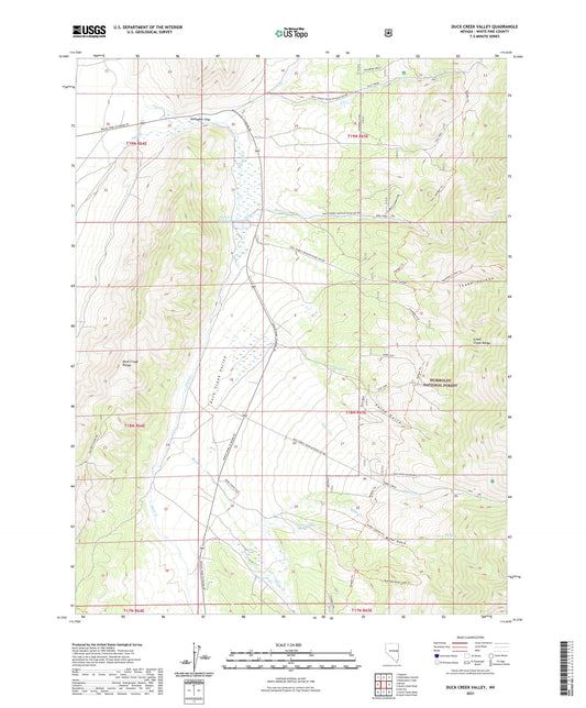 Duck Creek Valley Nevada US Topo Map Image