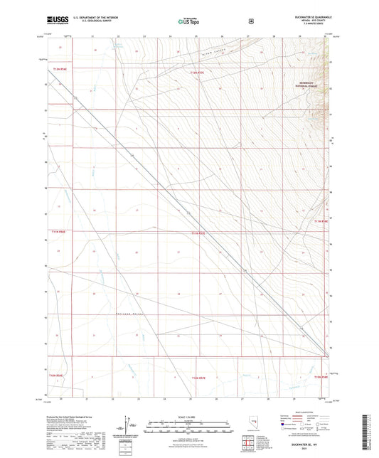 Duckwater SE Nevada US Topo Map Image