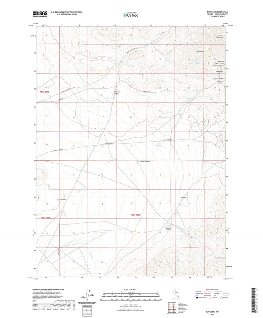 Dun Glen Nevada US Topo Map Image