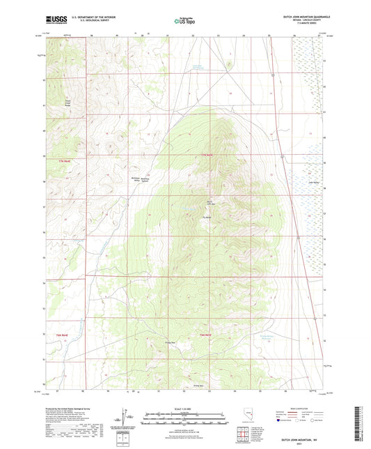 Dutch John Mountain Nevada US Topo Map Image