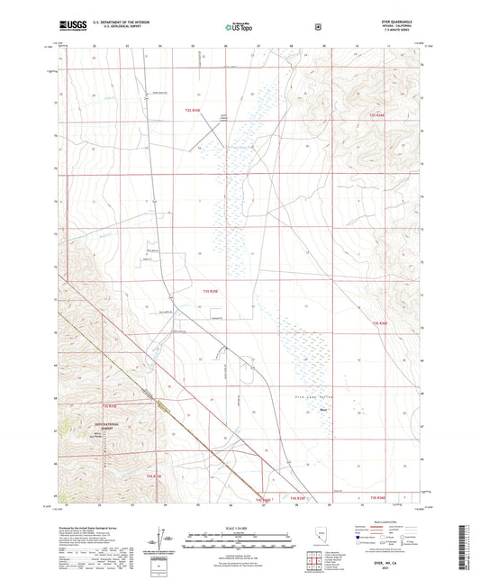 Dyer Nevada US Topo Map Image