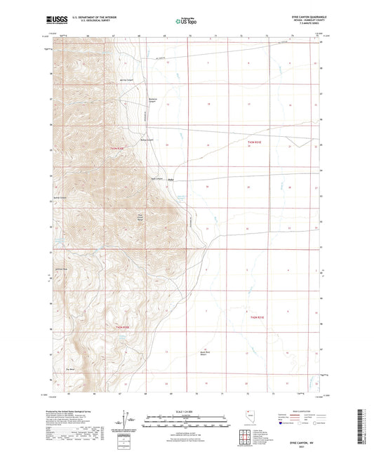 Dyke Canyon Nevada US Topo Map Image